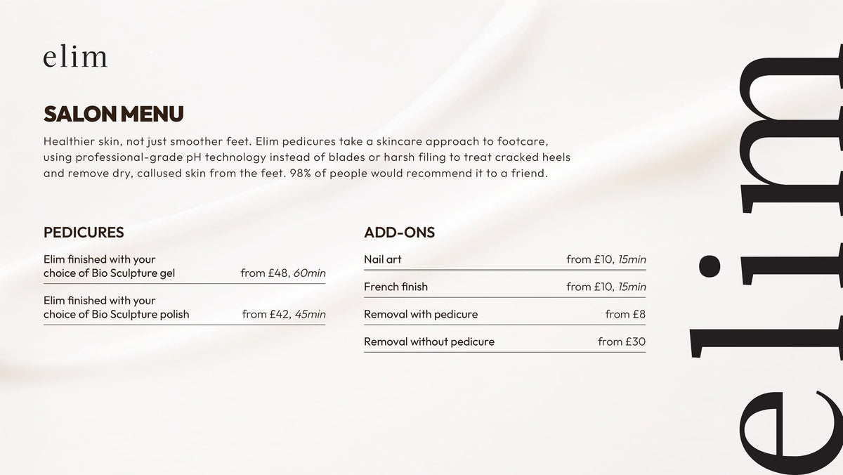 ELIM Salon Treatment Menu